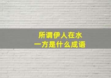 所谓伊人在水一方是什么成语