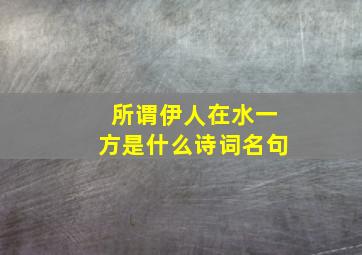 所谓伊人在水一方是什么诗词名句