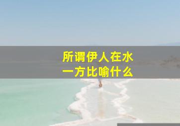 所谓伊人在水一方比喻什么