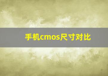 手机cmos尺寸对比