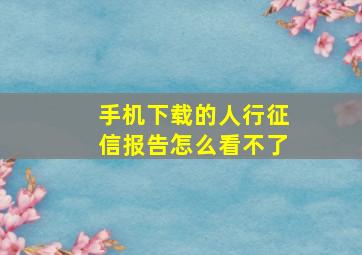 手机下载的人行征信报告怎么看不了