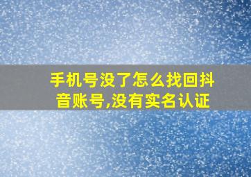 手机号没了怎么找回抖音账号,没有实名认证