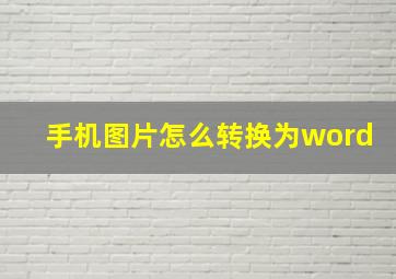 手机图片怎么转换为word