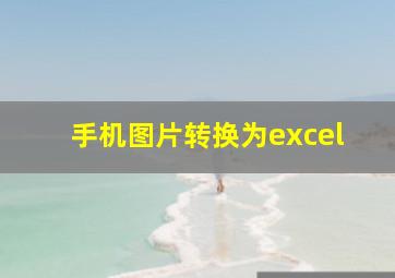 手机图片转换为excel