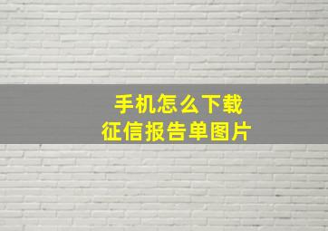 手机怎么下载征信报告单图片