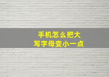 手机怎么把大写字母变小一点