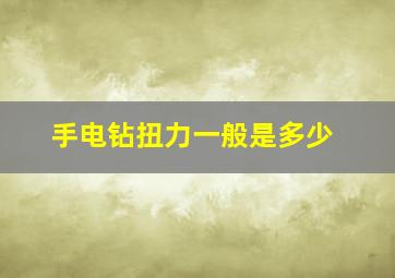 手电钻扭力一般是多少