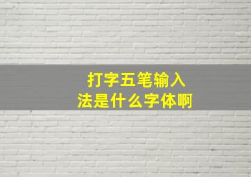 打字五笔输入法是什么字体啊