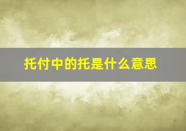 托付中的托是什么意思