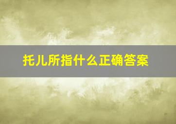 托儿所指什么正确答案