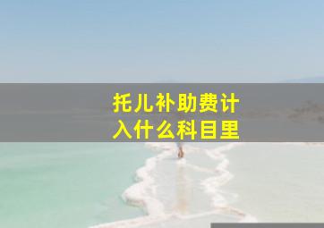 托儿补助费计入什么科目里