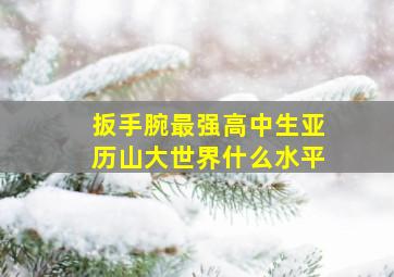 扳手腕最强高中生亚历山大世界什么水平