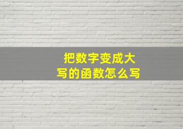 把数字变成大写的函数怎么写