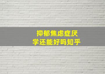 抑郁焦虑症厌学还能好吗知乎