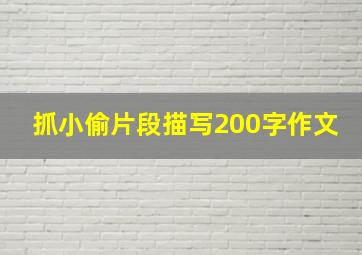 抓小偷片段描写200字作文