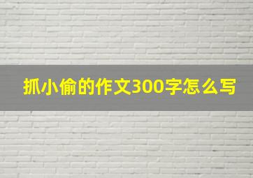 抓小偷的作文300字怎么写