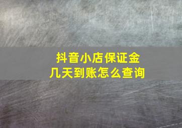 抖音小店保证金几天到账怎么查询