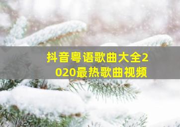 抖音粤语歌曲大全2020最热歌曲视频