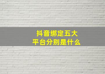 抖音绑定五大平台分别是什么