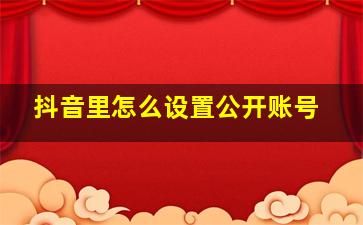 抖音里怎么设置公开账号