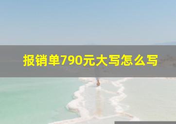 报销单790元大写怎么写