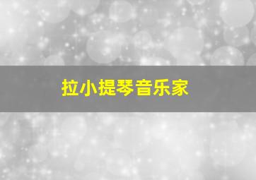 拉小提琴音乐家