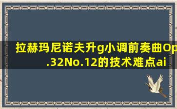 拉赫玛尼诺夫升g小调前奏曲Op.32No.12的技术难点ai