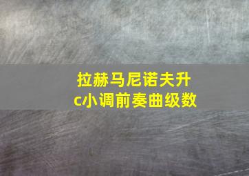 拉赫马尼诺夫升c小调前奏曲级数