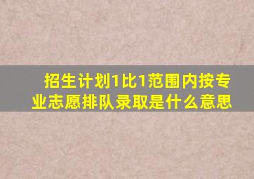 招生计划1比1范围内按专业志愿排队录取是什么意思