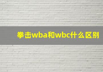 拳击wba和wbc什么区别