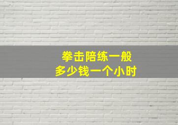 拳击陪练一般多少钱一个小时