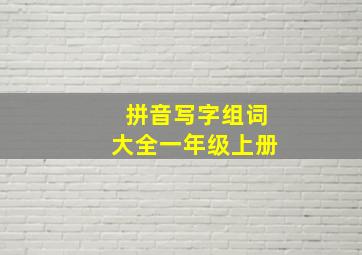 拼音写字组词大全一年级上册