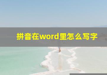 拼音在word里怎么写字