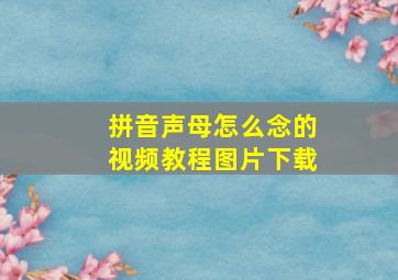 拼音声母怎么念的视频教程图片下载