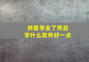 拼音学会了然后学什么软件好一点