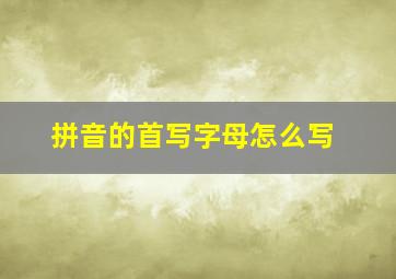 拼音的首写字母怎么写