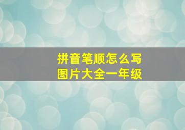 拼音笔顺怎么写图片大全一年级