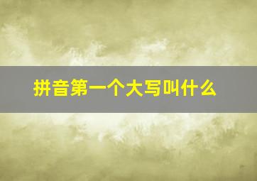 拼音第一个大写叫什么