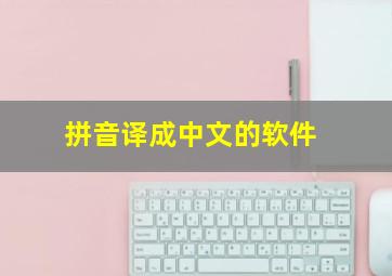 拼音译成中文的软件