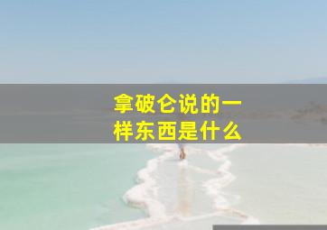 拿破仑说的一样东西是什么