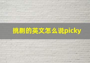 挑剔的英文怎么说picky