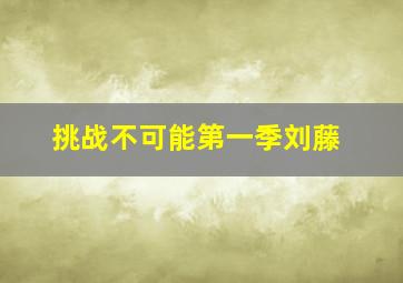 挑战不可能第一季刘藤