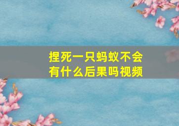 捏死一只蚂蚁不会有什么后果吗视频