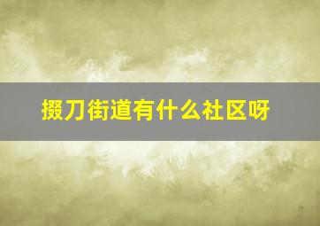 掇刀街道有什么社区呀