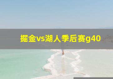 掘金vs湖人季后赛g40