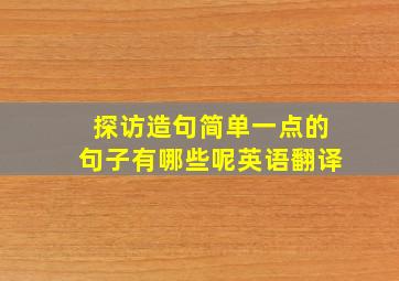 探访造句简单一点的句子有哪些呢英语翻译