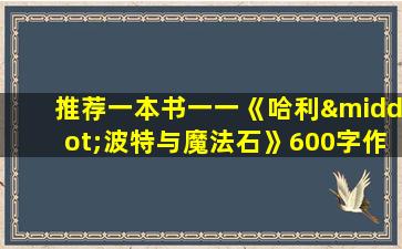 推荐一本书一一《哈利·波特与魔法石》600字作文