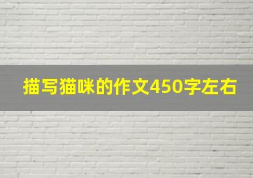 描写猫咪的作文450字左右