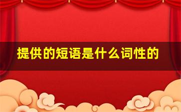 提供的短语是什么词性的