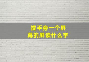 提手旁一个屏幕的屏读什么字